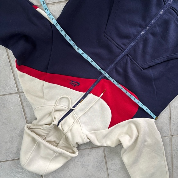 Nike Big Swoosh Mens Sweatsuit Full Zip Hoodie Sweatshirt 3XL White Embroidered - Picture 6 of 6